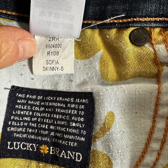 Lucky Brand Sofia Skinny Jeans Dark Wash Size 6/28 Ankle - Picture 9 of 9